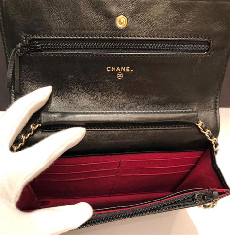 chanel black and gold wallet|authentic chanel lambskin wallet.